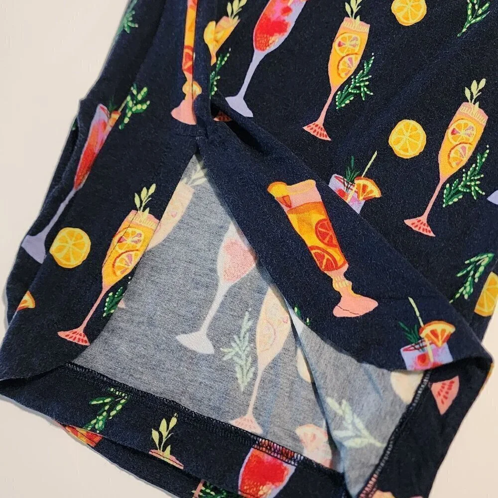 Soma lounge / pajama pants sz L cocktails print pockets